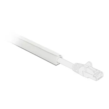 Delock Self-Adhesive Cable Duct with Sliding Lid 25 x 10 mm, 1 m, 5-Pack, White