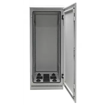 EFB Elektronik 19 inch Network Cabinet 24U 600x600 IP55 with Pre-Assembled Plinth, Light Grey RAL 7035