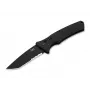 Heckler & Koch FD01 Automatic Tanto D2 Folding Knife, Black Aluminum Handle, Push Button Lock, 85mm Blade
