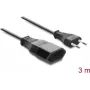 Delock Europlug Extension Cable CEE 7/16 Male to Female 2 x 0.75 mm², 3 m, Black