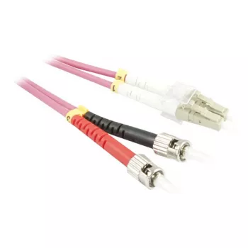 SYNERGY21 S216290 2m LC to ST Duplex Multimode OM4 50/125µm Fiber Optic Patch Cable, 3mm Aqua