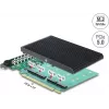 Delock PCI Express 5.0 x16 Card to 4 x Internal NVMe M.2 Key M with Heatsink - Bifurcation