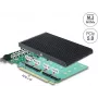 Delock PCI Express 5.0 x16 Card to 4 x Internal NVMe M.2 Key M with Heatsink - Bifurcation