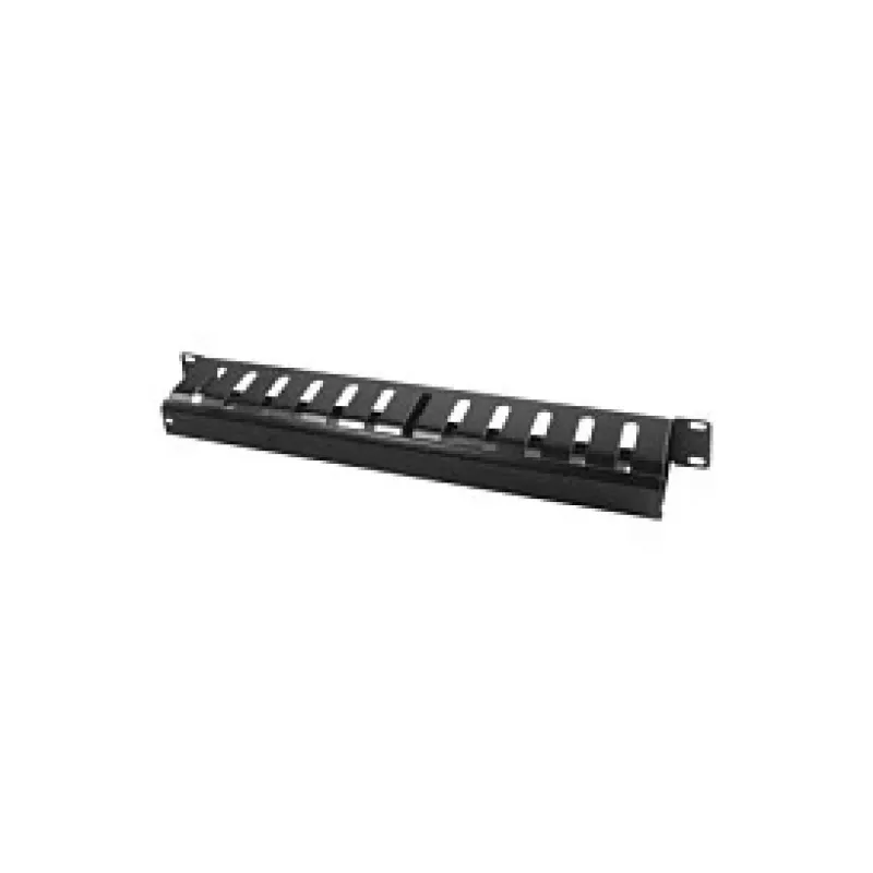 LogiLink 19 inch 1U Cable Management Panel with Cover, Black