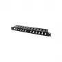 LogiLink 19 inch 1U Cable Management Panel with Cover, Black
