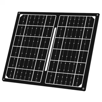 LogiLink Foldable Solar Panel 7W with USB-A Output, Monocrystalline, IPX4 Splash-Proof, Black