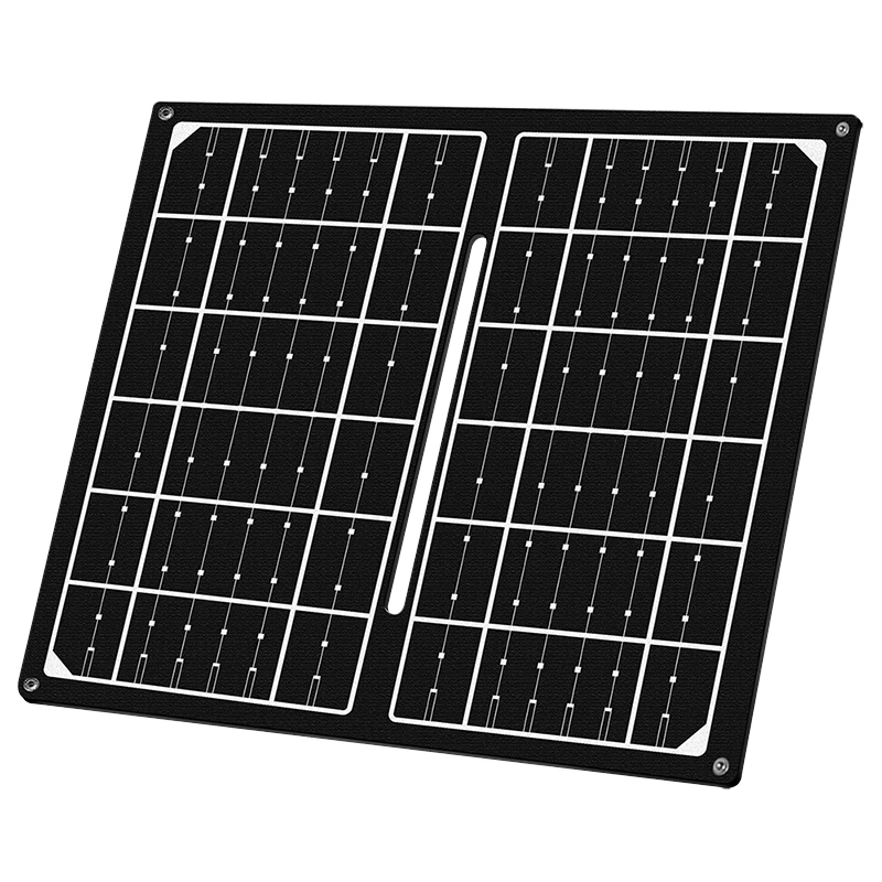 LogiLink Foldable Solar Panel 7W with USB-A Output, Monocrystalline, IPX4 Splash-Proof, Black