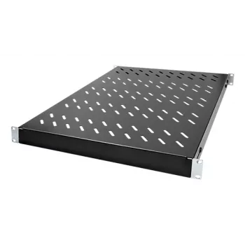 LogiLink SF0600B 19 inch Adjustable Rack Shelf, 1U, 25 kg Load, 400-600 mm Depth, Black