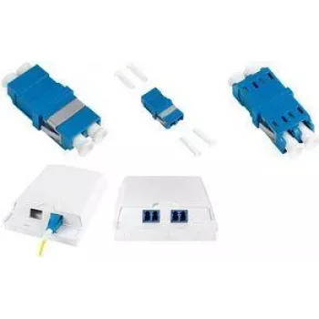 LogiLink FA03LC7 LC Duplex Fiber Adapter, 12-Pack, Without Flange, Blue