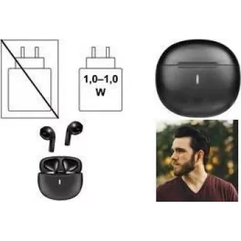 LogiLink Bluetooth TWS Earbuds, IPX4 Water-Resistant, Touch Control, USB-C Charging Case, Black