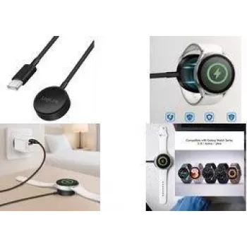 LogiLink PA0381 Wireless Induction Charging Cable for Samsung Galaxy Watch, Black, 1 m