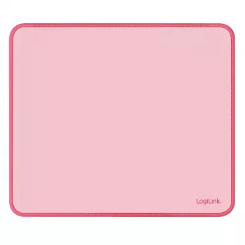 LogiLink Mouse Pad 220 x 250 mm Pink - Fabric Surface, Non-Slip Rubber Base