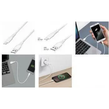 LogiLink CU0255 USB 2.0 Cable, USB-A to USB-C, 3 m, White, 480 Mbps, Data & Charging