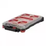 Milwaukee PACKOUT Slim Organizer Medium 8277387 - IP65 Water & Dust Resistant, 10 Removable Bins, Clear Polycarbonate Lid, Metal Reinforced Latches, Red/Black