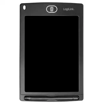 LogiLink LCD Writing Tablet 8.5 inch Black with Magnets – Reusable Paperless Drawing & Note Board