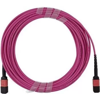 BlueOptics MPO/UPC to MPO/UPC OM4 Multimode Fiber Trunk Cable, 12 Fibers, Type B Polarity, 5m, LSZH, Infortrend Compatible