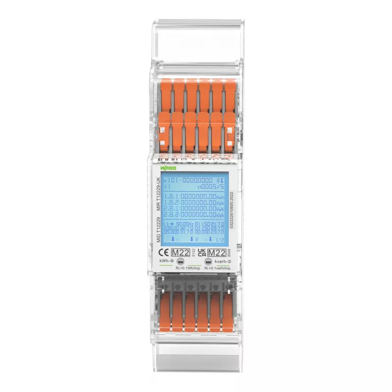 WAGO 879-3040 MID Energy Meter for Current Transformer Connection, 1 A / 5 A, Three-Phase