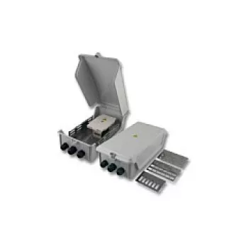 EFB IP54 Fiber Optic Splice Enclosure Set with Comprehensive Accessories, 24 Fibers, Wall Mount, Light Grey RAL 7035