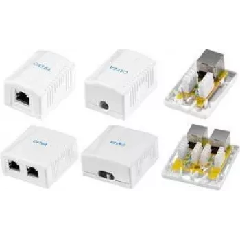 LogiLink NP0097 Cat.6A Shielded Surface Mounted Box, 2x RJ45, White