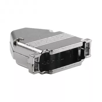 EFB Elektronik 29432.1V2 Full Metal Hood E-GP25G with Strain Relief, D-Sub 25-Pin, EMI/RFI Shielded, Zinc Alloy, Silver
