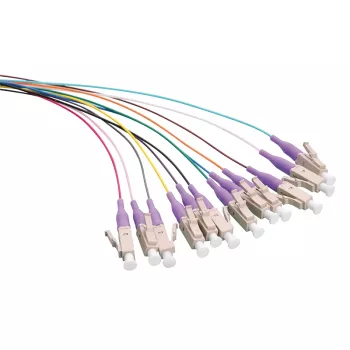 LogiLink LC OM4 Fibre Optic Pigtail Set, 12x 2m, 0.9mm, Aqua