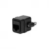 LOGILINK NP0098 RJ45 Coupler with Mounting Flange, 2x RJ45 Socket, Cat.5e UTP, Black