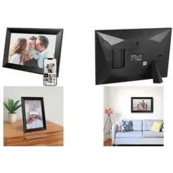 LogiLink Digital Photo Frame 10.1 inch IPS Touchscreen Wi-Fi with Uhale App, Black