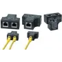 LogiLink RJ45 Port Doubler T-Adapter, 1x RJ45 Female to 2x RJ45 Female, 10/100 BaseT, Black (MP0137)