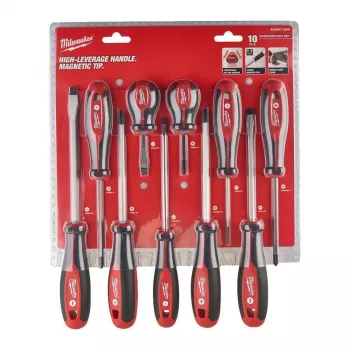 Milwaukee Screwdriver Set 10pcs (PH/PZ/SL)