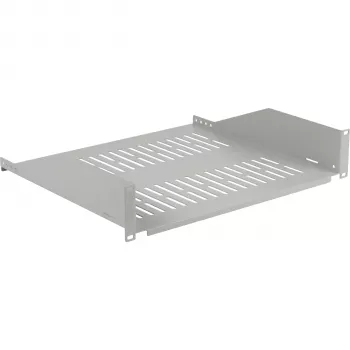 EFB ELEKTRONIK 19 inch 2U Fixed Shelf, 400 mm Depth, 22 kg Load, Light Grey RAL 7035