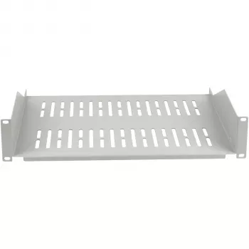 EFB ELEKTRONIK 19 inch 2U Fixed Shelf, 400 mm Depth, 22 kg Load, Light Grey RAL 7035
