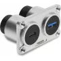 Delock Dual Panel Mount USB 3.2 Gen 1 Type-A Female + USB 3.2 Gen 2 Type-C Female with 100 W Power Delivery, Silver