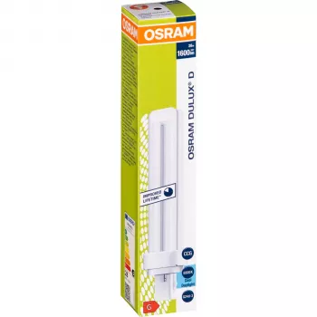 Osram DULUX D 26W/865 G24d-3 Compact Fluorescent Lamp, Daylight White, 1800 lm, 2-Pin