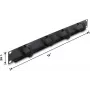 Delock 19 inch 1U Cable Management Panel with 4 Hook-and-Loop Cable Ties, Black