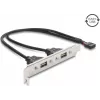 Delock USB 2.0 Slot Bracket with 2 x EASY USB Type-A Ports