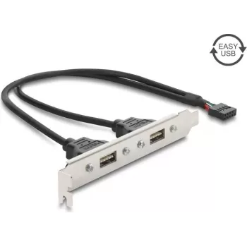 Delock USB 2.0 Slot Bracket with 2 x EASY USB Type-A Ports
