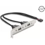 Delock USB 2.0 Slot Bracket with 2 x EASY USB Type-A Ports