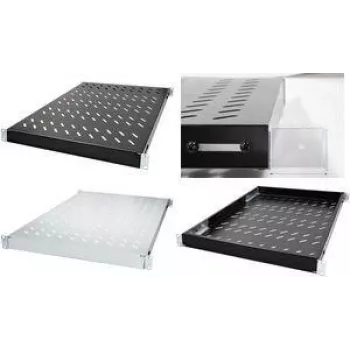 LogiLink 19 inch Adjustable Rack Shelf 1U 350mm Deep Light Grey SF0600G