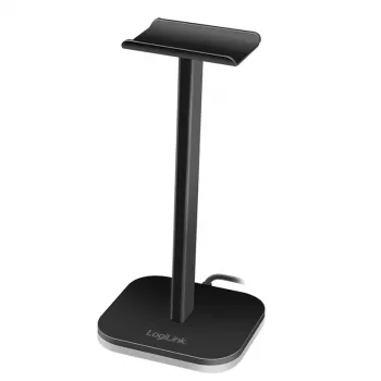 LogiLink Headphone Stand with RGB Light, Black