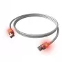 EasyLan DualBoot LED Patch Cable RJ45 S/FTP Cat.6A (Class EA), saCon Connector, LSOH, Grey, 0.5 m