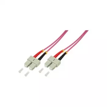 LogiLink OM4 SC/SC Duplex Multimode Fiber Patch Cable, 3.0 m, LSZH Violet