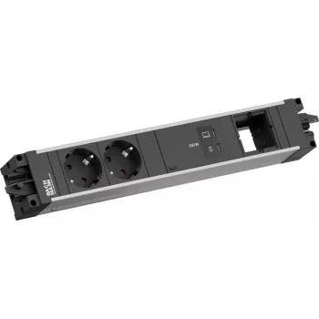 Bachmann STEP ALU 2x Schuko 1x USB-C 100W 1x Custom Module Power Distribution Unit
