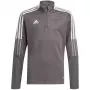 adidas Tiro 21 Training Top Youth Sweatshirt Grey Four GM7321 116cm
