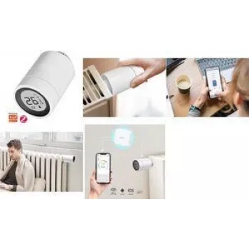 LogiLink Zigbee Smart Thermostat Radiator Valve with LCD Display, Tuya Compatible, White