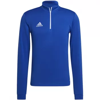 adidas Entrada 22 Training Top Men's Team Royal Blue/White Quarter Zip Long Sleeve Sweatshirt HG6286