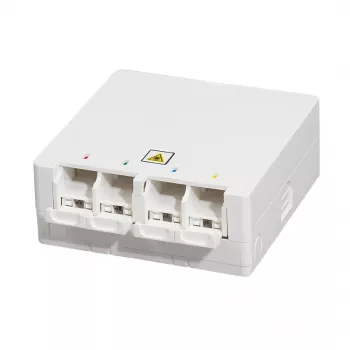 LOGILINK FTTH Termination Box FB1007, 4 Ports, Wall or DIN Rail Mounting, White