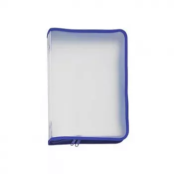 FolderSys A4 Transparent PVC Zipper Document Pouch with Reinforced Welded Edges, Splash-Proof, Top-Loading, Reusable