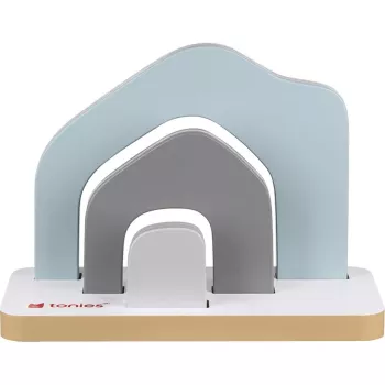 TONIES Mini Standregal - Haus 11003995 (rosa) - Pink House-Shaped MDF Standing Shelf with 2 Shelves, 3 Compartments, for Children's Room, Nursery, EN 71 Certified