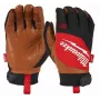 Milwaukee Leather Gloves L/9 Hybrid - Black/Red, Touchscreen, EN 388, Reinforced Palm