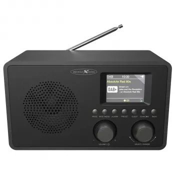 Reflexion HRA1824DAB+ DAB+ & FM Clock Radio with Bluetooth, Dual Alarm, Wooden Housing - Black